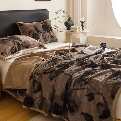 Ink Floral Warm Throw Blanket - image 3