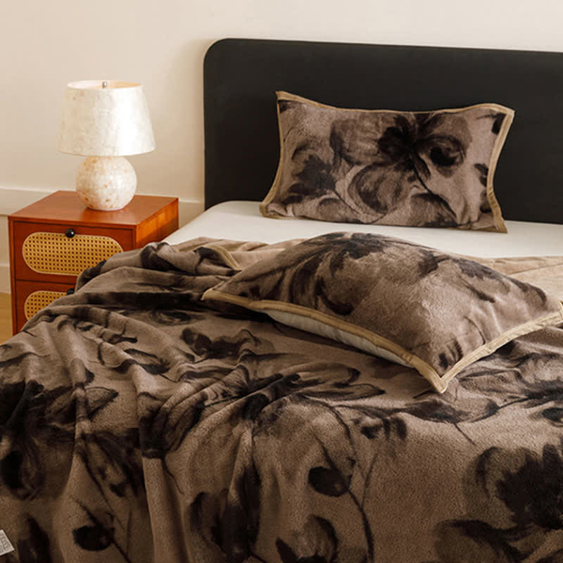 Ink Floral Warm Throw Blanket - image 5