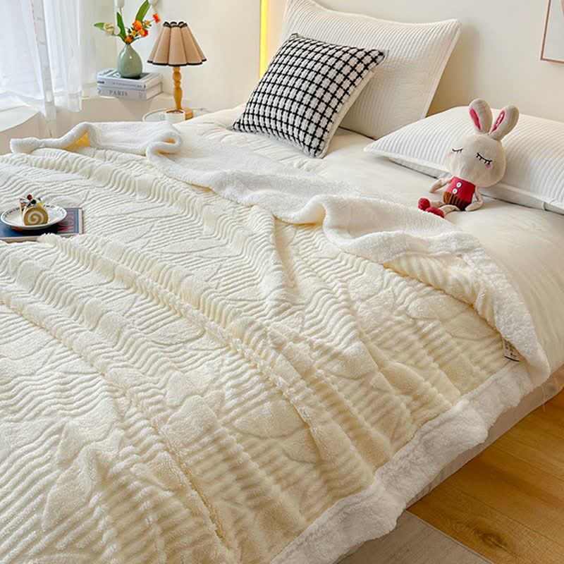 Leaf Textured Sherpa Throw Blanket - image 4