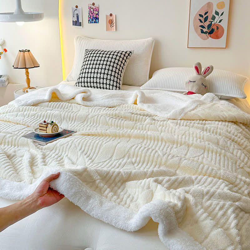 Leaf Textured Sherpa Throw Blanket - image 5