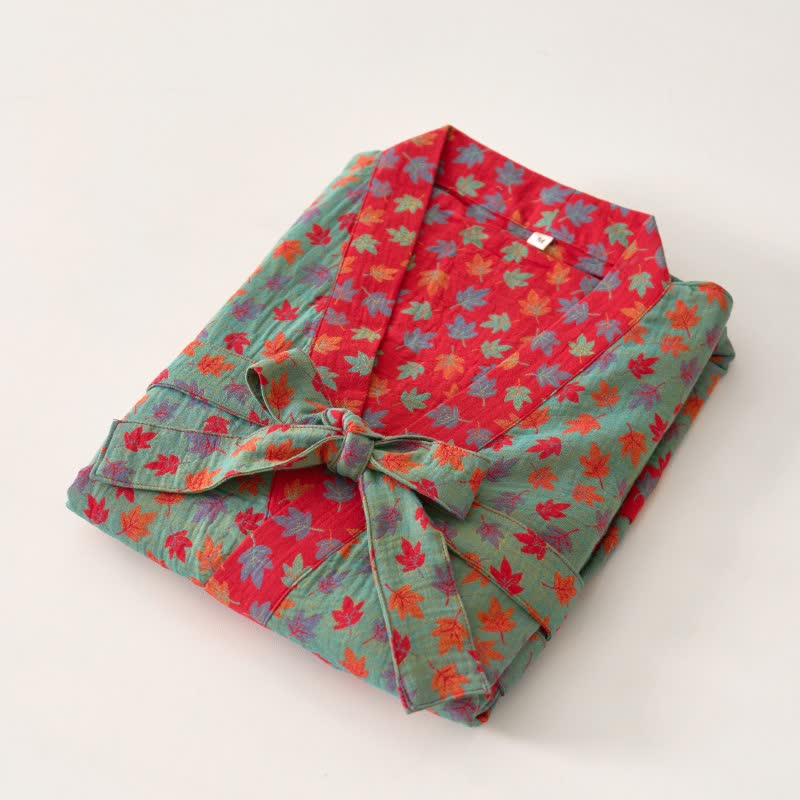 Ownkoti Maple Leaf Organic Cotton Kimono Robe - image 3