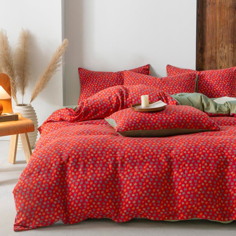 Maple Leaf Cotton Gauze Bedding Set(4PCS) - image 1