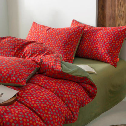 Maple Leaf Cotton Gauze Bedding Set(4PCS) - image 3