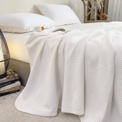 Solid Color Simple Cotton Waffle Quilt - image 3