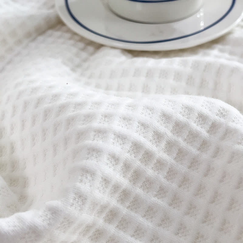 Solid Color Simple Cotton Waffle Quilt - image 6