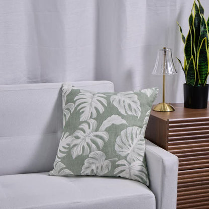 Ownkoti Monstera Cotton Gauze Jacquard Square Pillowcases(2PCS) - 2x Dark Green - 18" x 18" - image 4