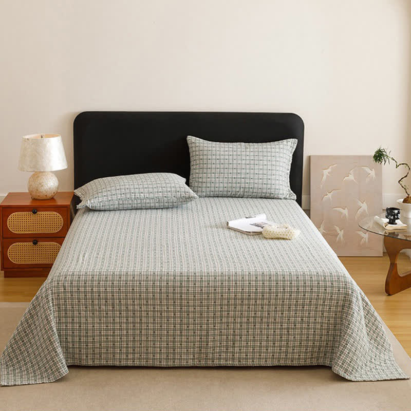 Triple Layer Plaid Cotton Muslin Quilt - image 14