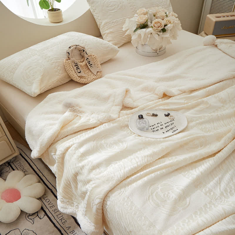 Camellia Textured Warm Throw Blanket - image 1