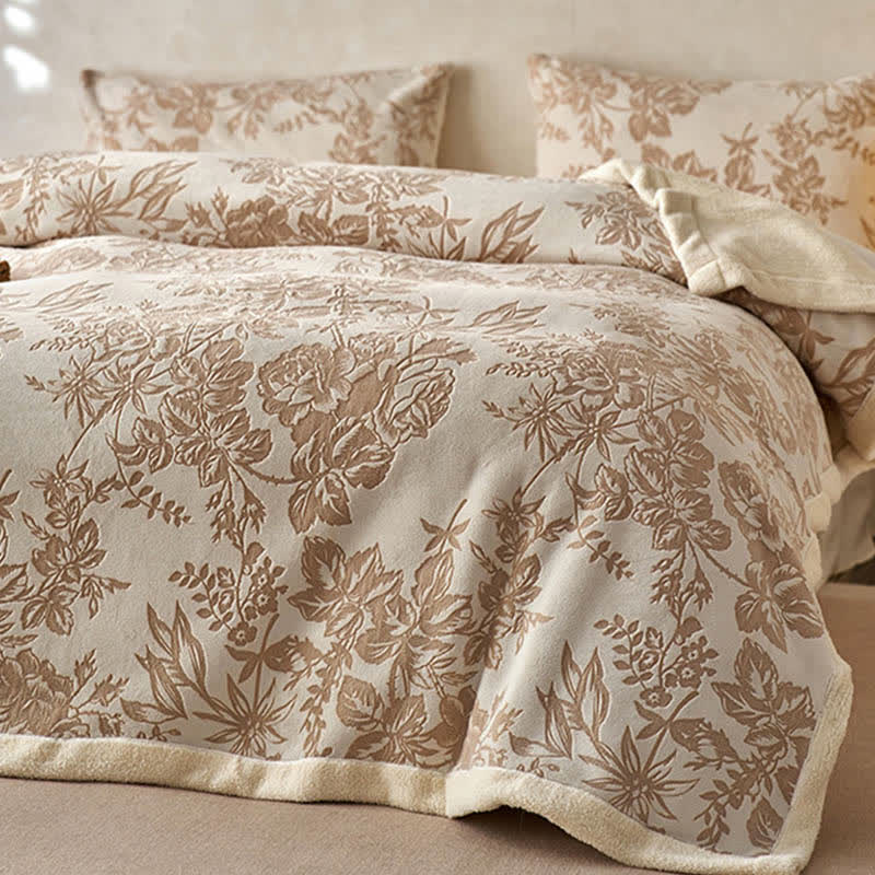 Botanical Floral Jacquard Warm Throw Blanket - image 2