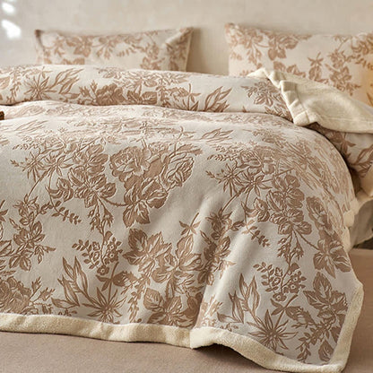 Botanical Floral Jacquard Warm Throw Blanket - image 2