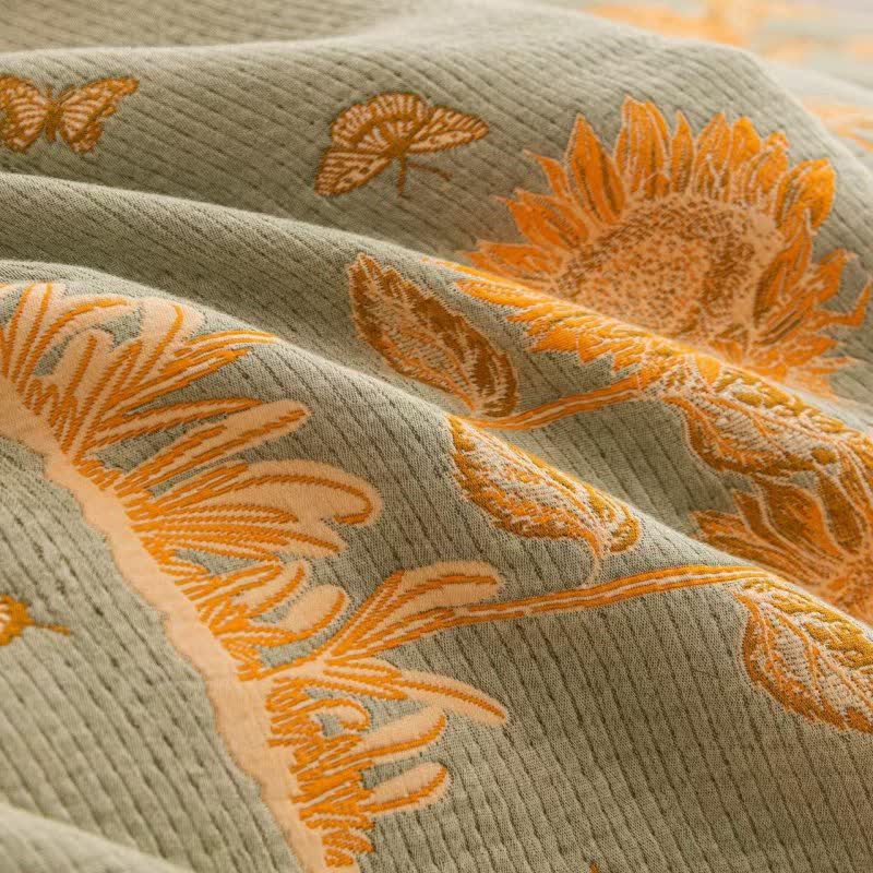 Sunflower Cotton Gauze Reversible Bedding Set(4pcs) - image 9