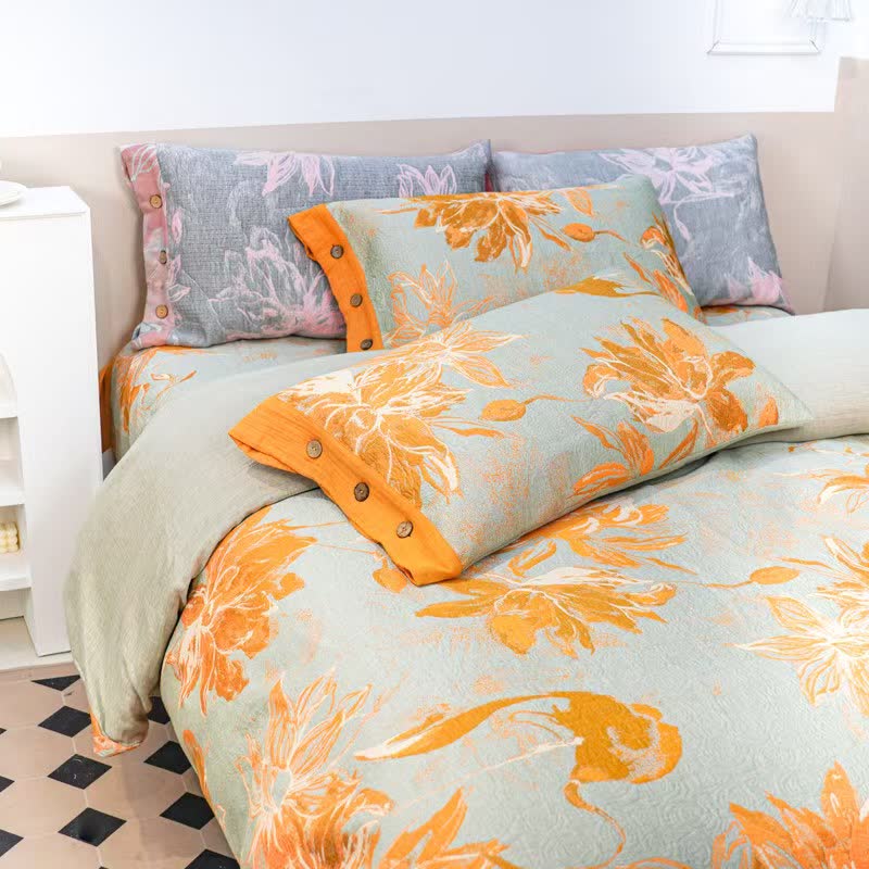 Dahlia Cotton Gauze Bedding Set(4PCS) - image 3