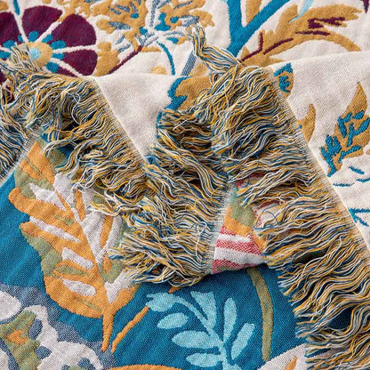 Lush Floral Leaf Natural Cotton Quilt - image 4