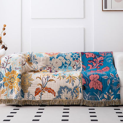 Lush Floral Leaf Natural Cotton Quilt - image 2