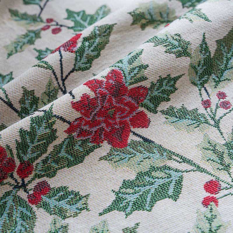 Christmas-inspired Holly Leaf Tassel Curtain - image 8