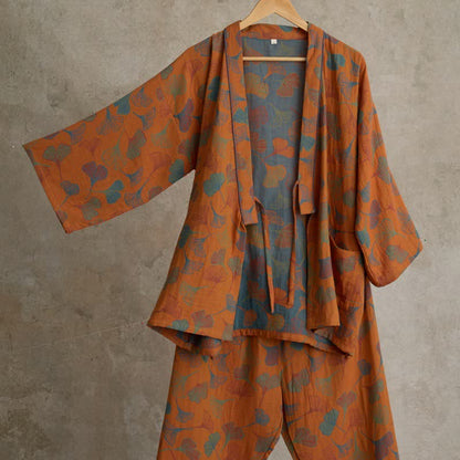 Ownkoti Ginkgo Cotton Gauze Kimono Pajama Set - image 6