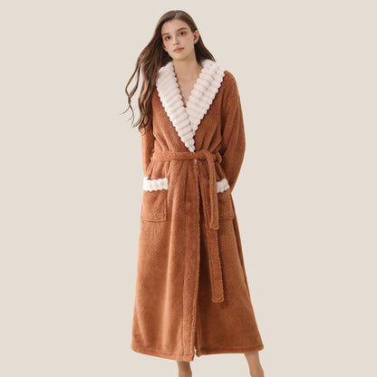 Long Plush Fleece Bathrobe with Pockets - image 7