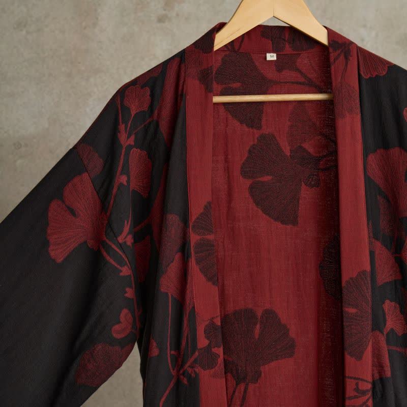 Ownkoti Large Ginkgo Leaf Cotton Kimono Robe - image 3
