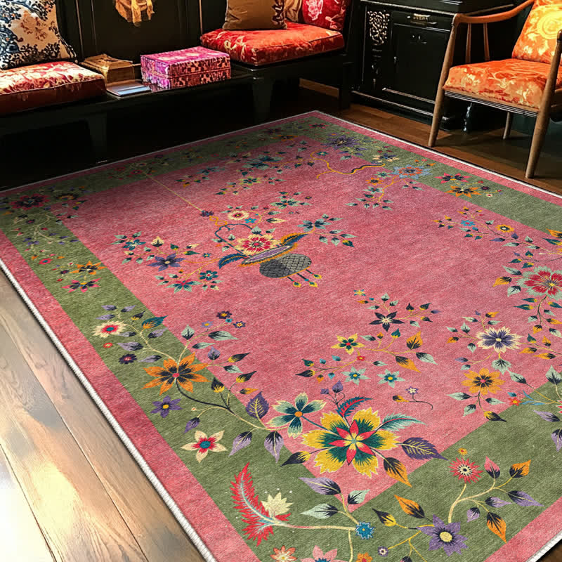Classical Flowers Non-Slip Soft Area Rug - image 2