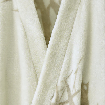 Unisex Bamboo Print Fleece Bathrobe - image 3