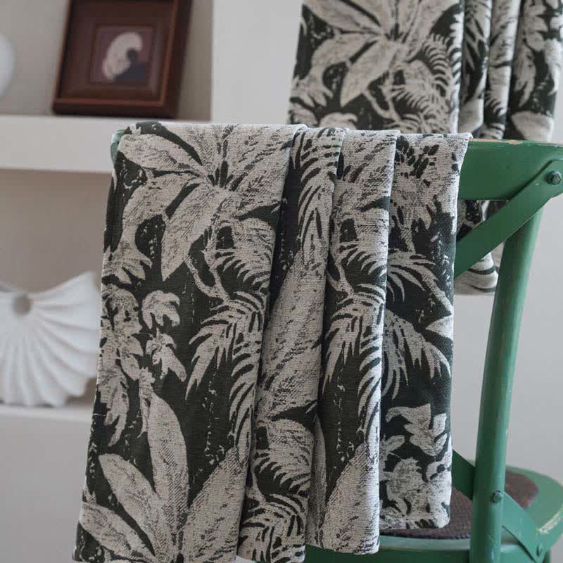 Tropical Island Leaf Jacquard Curtain - image 7