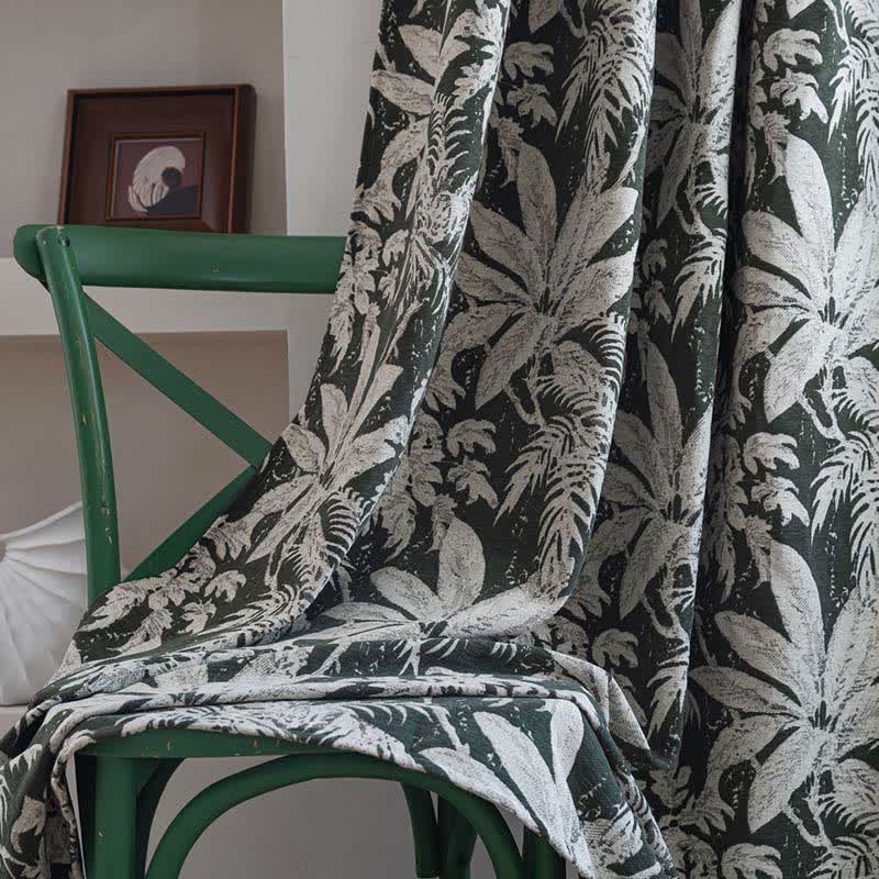 Tropical Island Leaf Jacquard Curtain - image 5