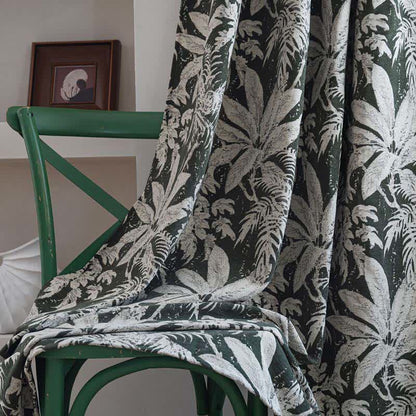 Tropical Island Leaf Jacquard Curtain - image 5