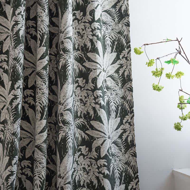 Tropical Island Leaf Jacquard Curtain - image 6
