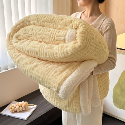 Ownkoti Plaid Jacquard Plush Throw Blanket - Yellow - Queen - image 7