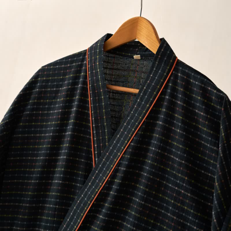 Ownkoti Plaid Organic Cotton Kimono Yukata Robe - image 4
