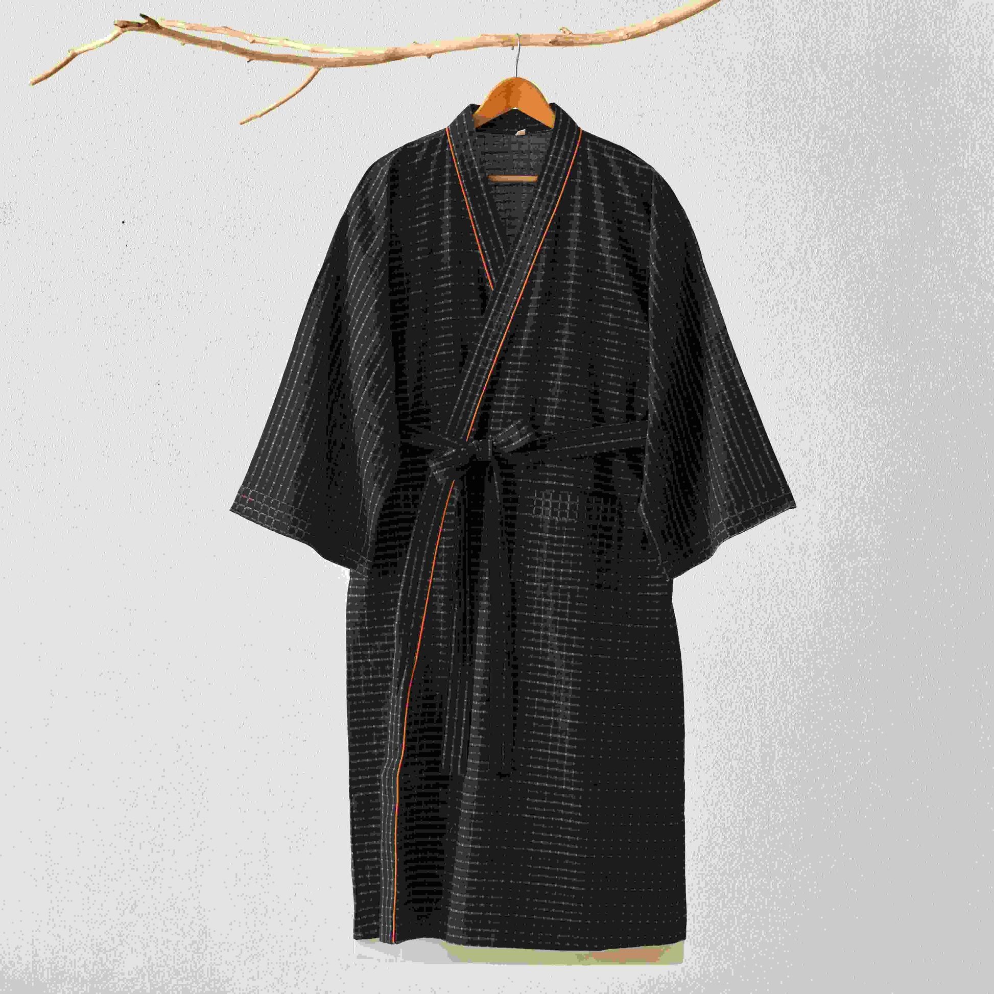 Ownkoti Plaid Organic Cotton Kimono Yukata Robe - image 1
