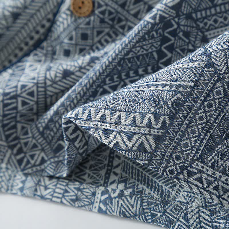 Geometric Pattern Cotton Gauze Loungewear Set - image 9