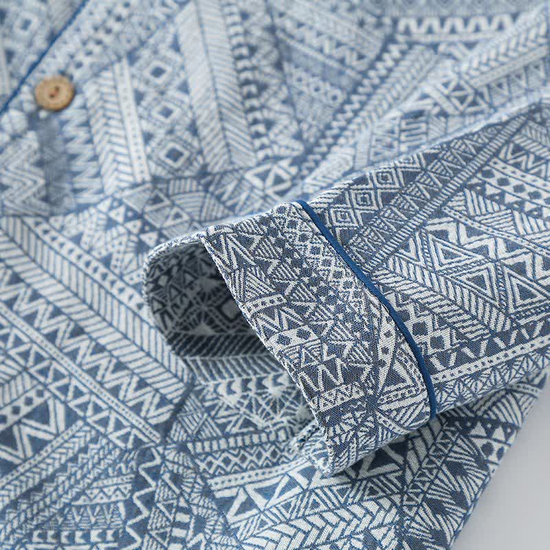 Geometric Pattern Cotton Gauze Loungewear Set - image 6