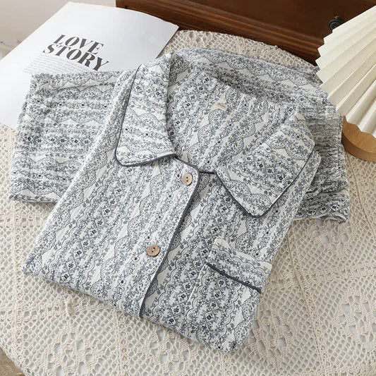 Oriental Retro Floral Cotton Loungewear Set - XL - image 0