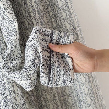 Oriental Retro Floral Cotton Loungewear Set - image 11