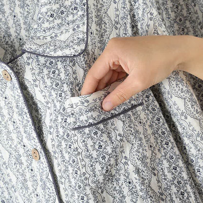 Oriental Retro Floral Cotton Loungewear Set - image 7