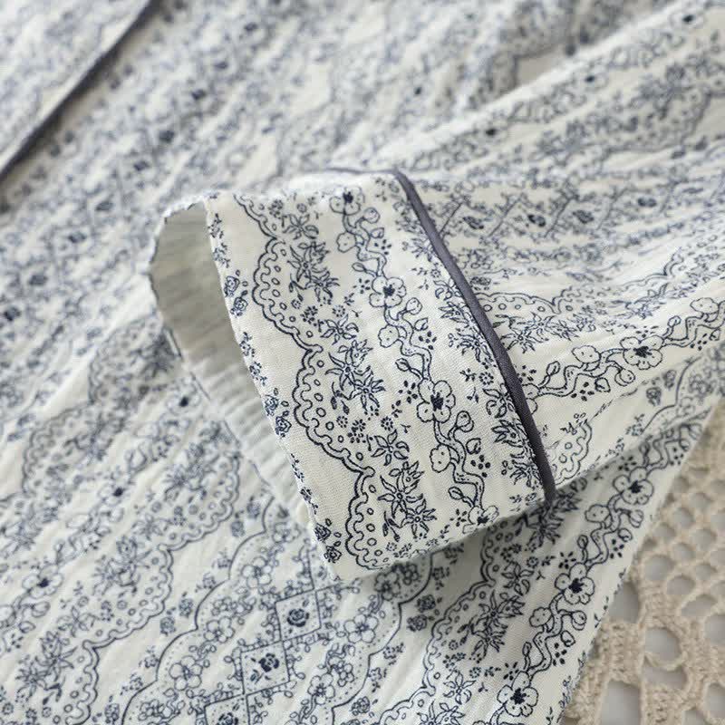 Oriental Retro Floral Cotton Loungewear Set - image 10