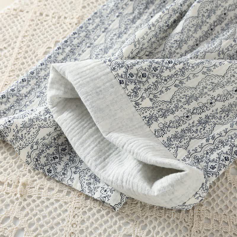 Oriental Retro Floral Cotton Loungewear Set - image 17