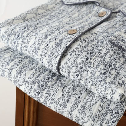 Oriental Retro Floral Cotton Loungewear Set - image 3