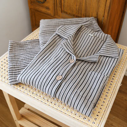 Pure Cotton Simple Striped Loungewear Set - image 2