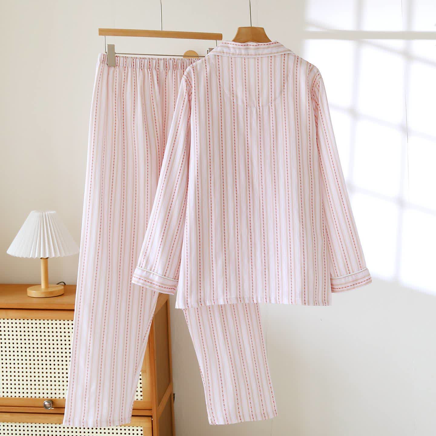 Matching Cotton Gauze Striped Loungewear Set - image 14