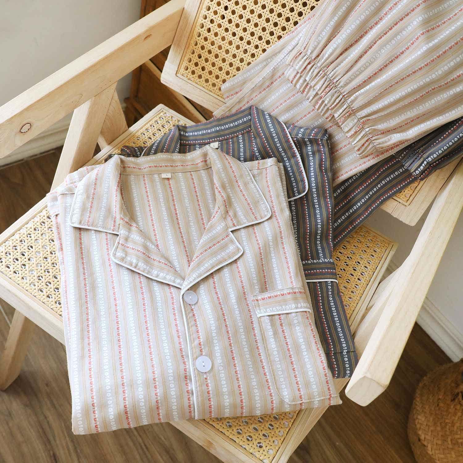 Matching Cotton Gauze Striped Loungewear Set - image 4