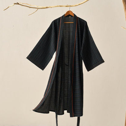 Ownkoti Plaid Organic Cotton Kimono Yukata Robe - 2XL - image 0
