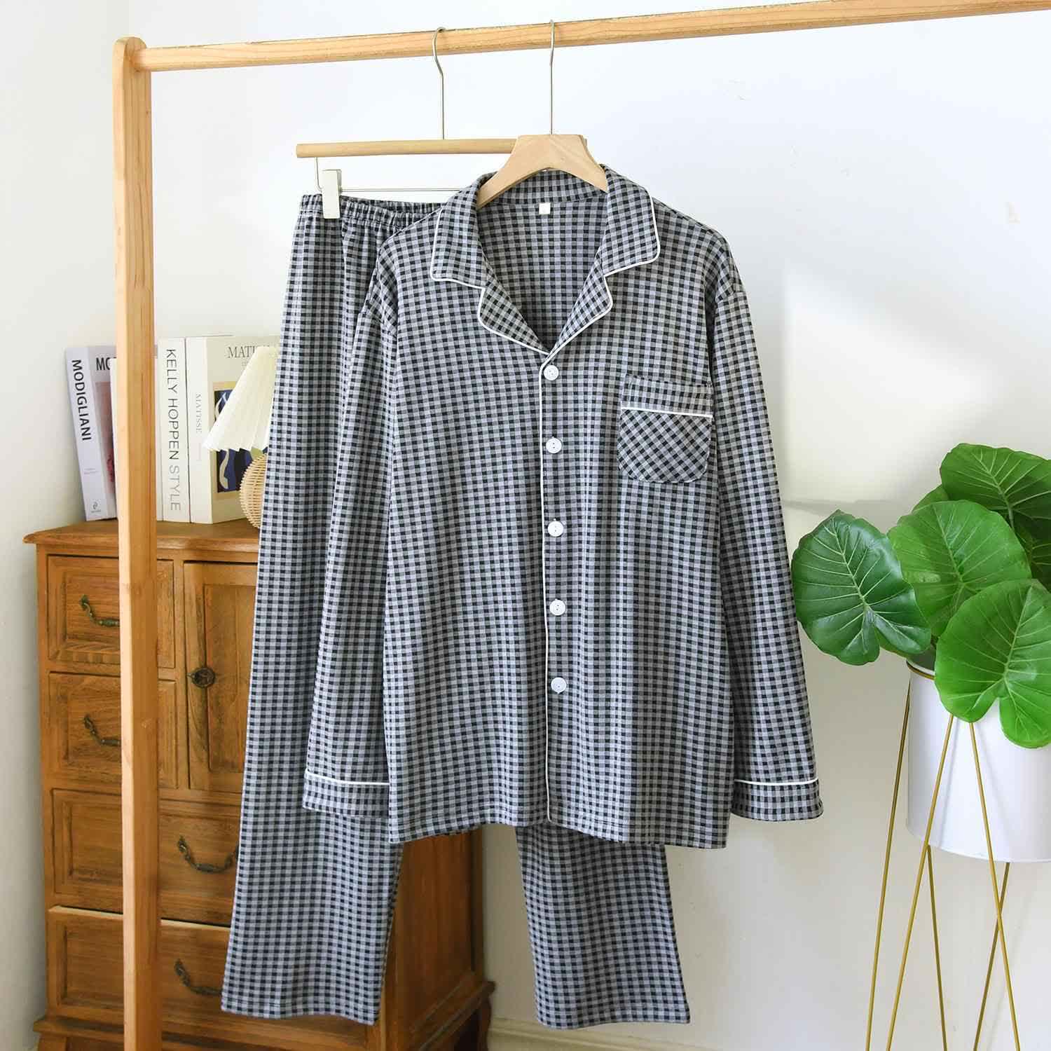 Unisex Classic Plaid Loungewear Set - Grey - XL - image 5