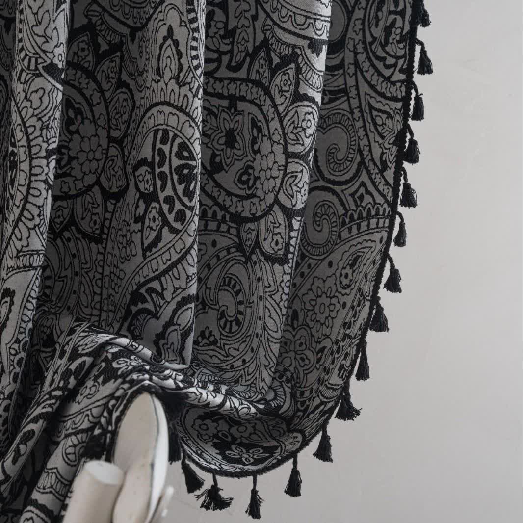 Ethnic Style Paisley Pattern Jacquard Curtain - image 9