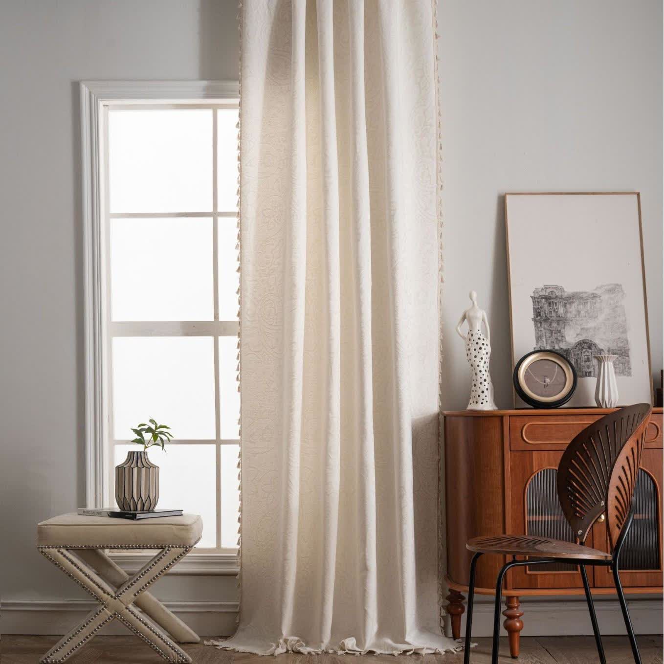 Ethnic Style Paisley Pattern Jacquard Curtain - image 11