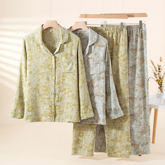 Ownkoti Pastoral Leaf Cotton Gauze Loungewear Set - image 0