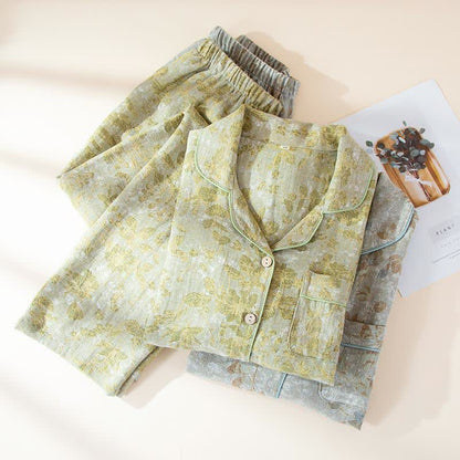 Ownkoti Pastoral Leaf Cotton Gauze Loungewear Set - image 1