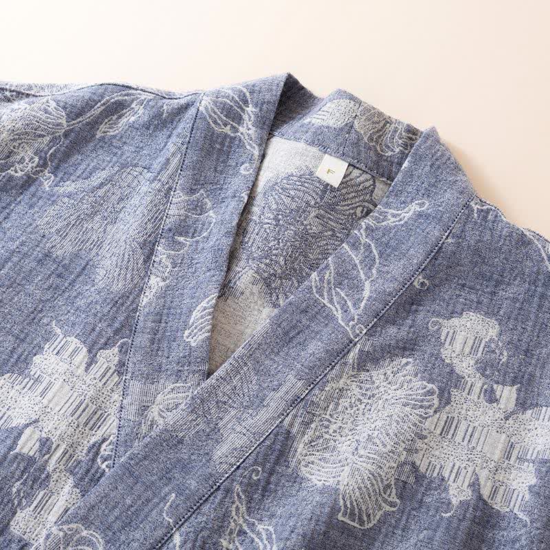 Floral Cotton Linen Kimono Robe - image 3