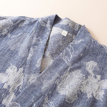 Floral Cotton Linen Kimono Robe - image 3